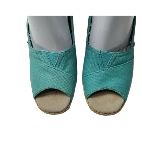 Toms Aqua Wedge Slip on Espadrilles Size 7.5 - Picture 1 of 6